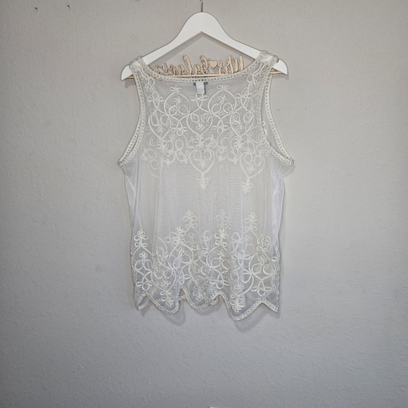 Torrid Sheer Lace Sleeveless Top- Size 1 - Picture 5 of 6